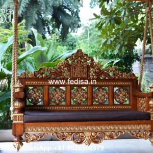 Wood Carving Swing Design with Artistic Floral Motifs No-7586