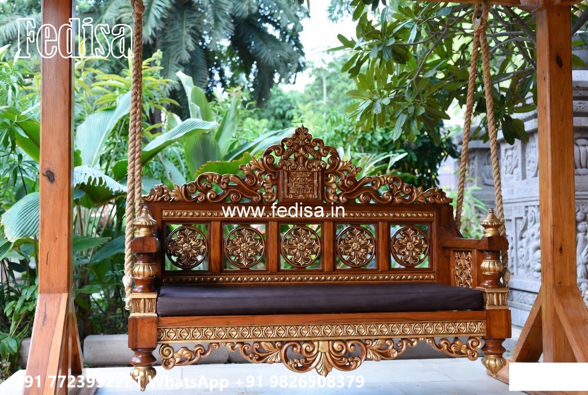 Wood Carving Swing Design with Artistic Floral Motifs No-7586