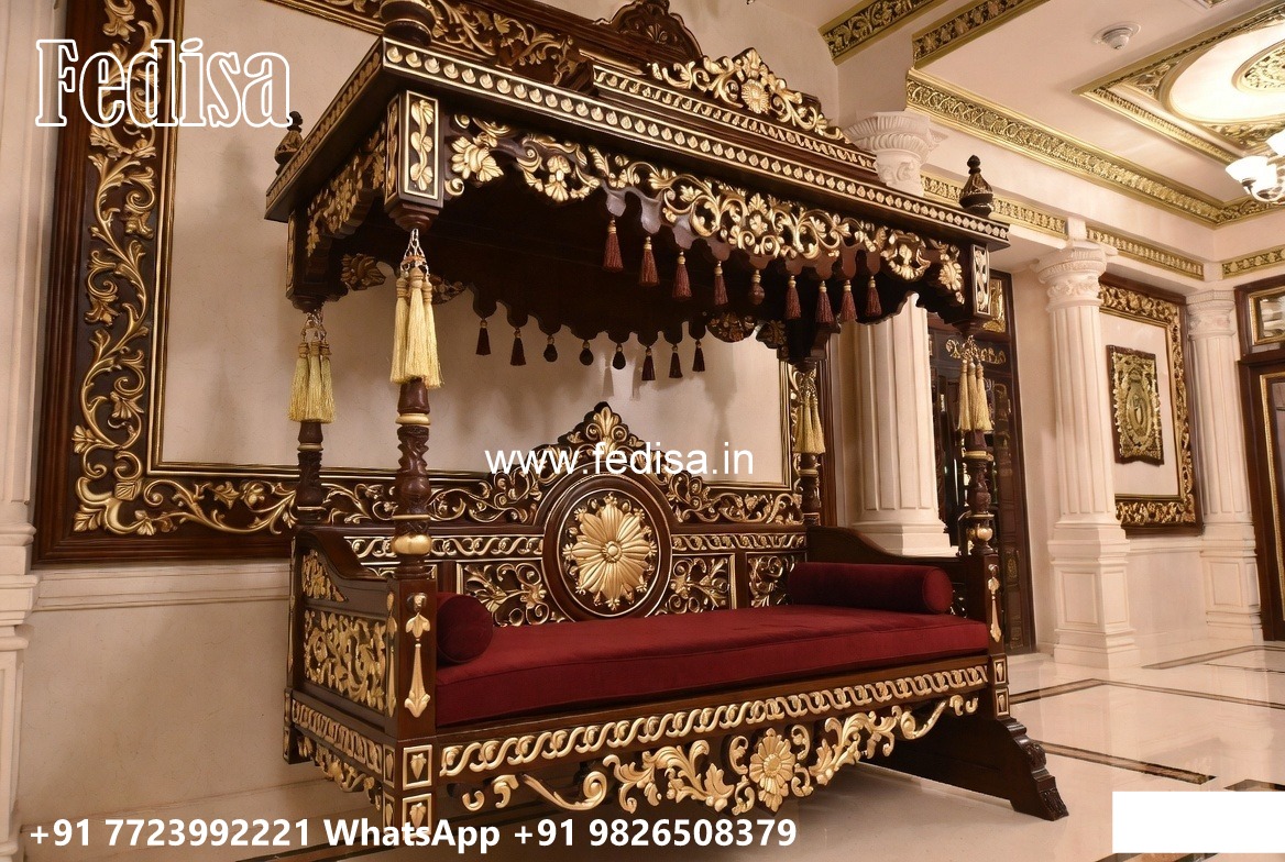 Wood Carving Swing Design with Antique Wooden Texture No-7590