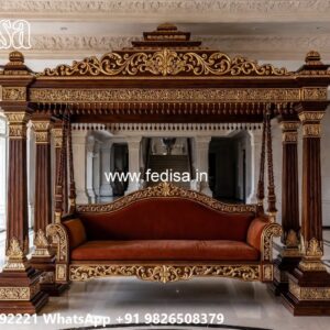 Premium Wood Carving Swing Design for Spacious Halls No-7593