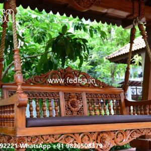 Stylish Wood Carving Swing Design with Traditional Charm No-7594