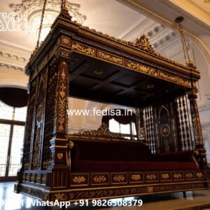 Vintage Wood Carving Swing Design with Decorative Beauty No-7596