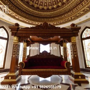 Luxury Wood Carving Swing Design for Relaxing Indoor Spaces No-7599