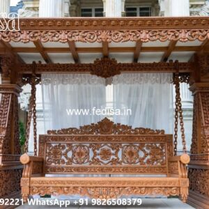 Classic Wood Carving Swing Design with Timeless Elegance No-7600