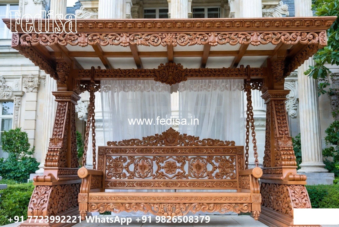 Classic Wood Carving Swing Design with Timeless Elegance No-7600