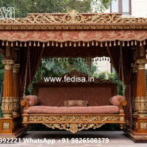 Beautiful Wood Carving Swing Design for Luxury Apartments No-7602