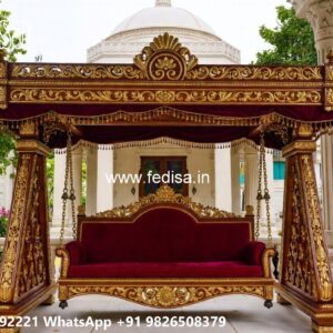 Wood Carving Swing Design with Rich Wooden Detailing No-7608