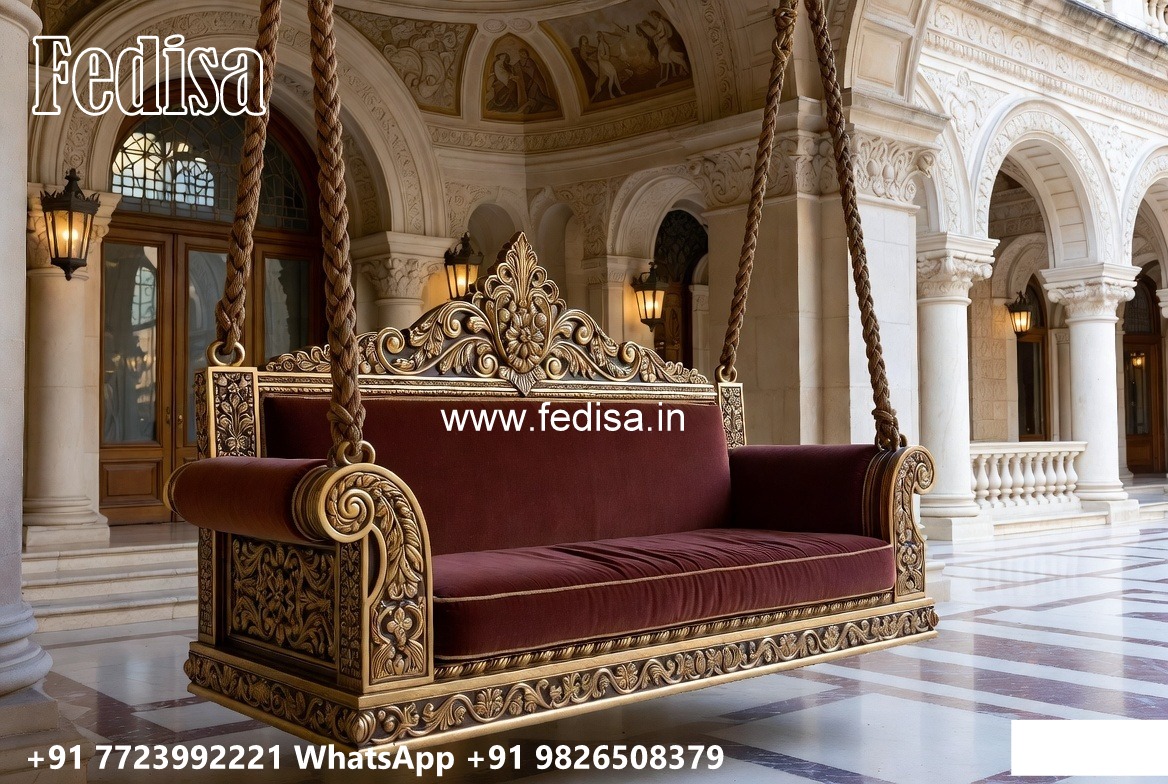 Stylish Wood Carving Swing Design for Modern Interiors No-7609