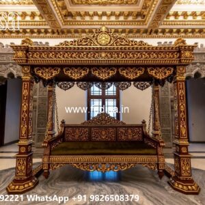 Handcrafted Wood Carving Swing Design for Elegant Hall Decor No-7611