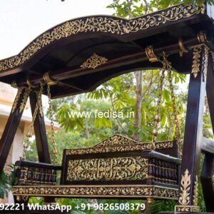 Premium Wood Carving Swing Design with Decorative Carvings No-7612
