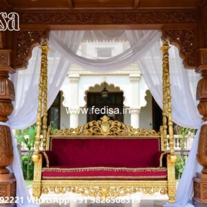 Beautiful Wood Carving Swing Design with Antique Charm No-7614