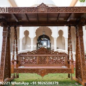 Wood Carving Swing Design with Traditional Wooden Beauty No-7615