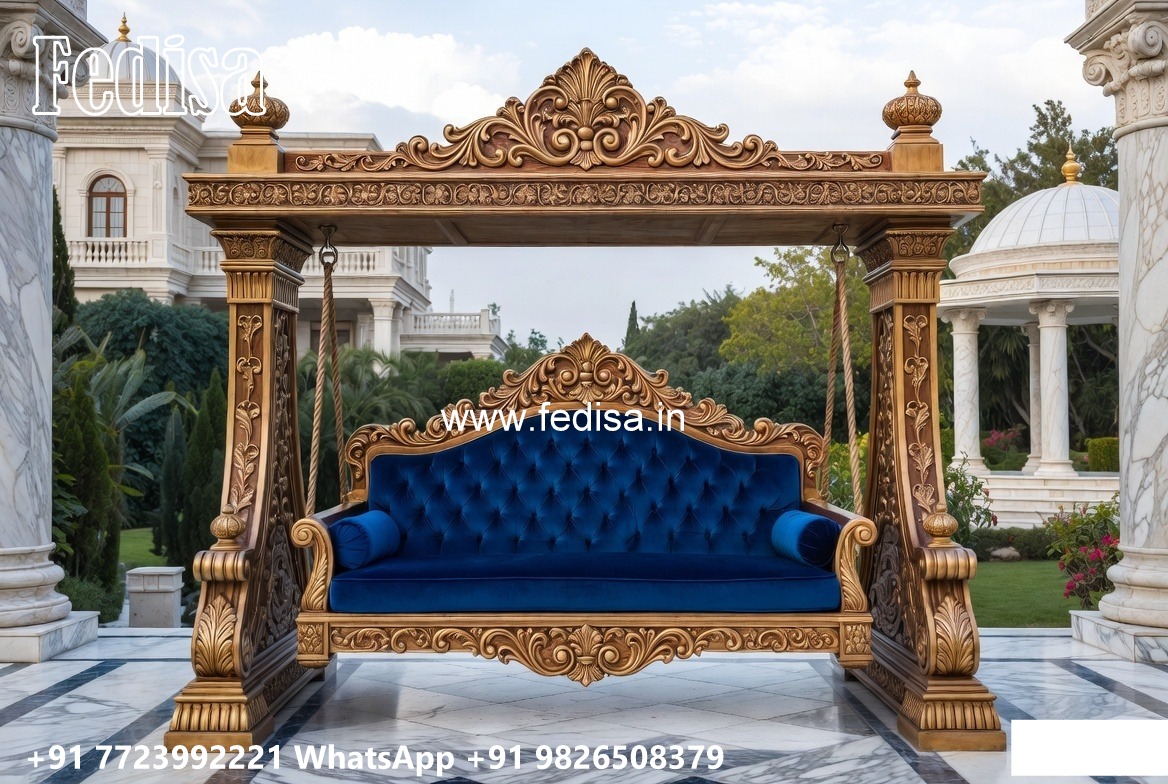 Indoor Wood Carving Swing Design for Elegant Sitting Areas No-7616