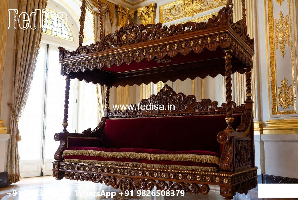 Handcrafted Wood Carving Swing Design with Rich Texture No-7626