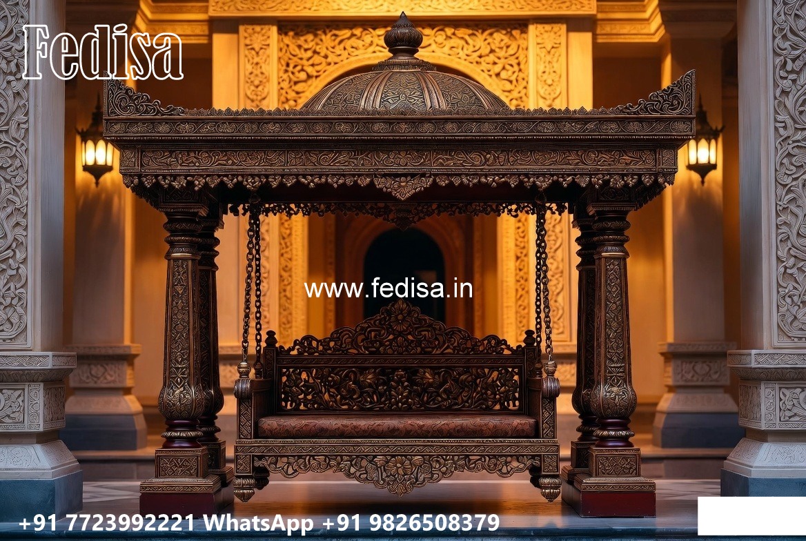 Wood Carving Swing Design for Elegant Traditional Interiors No-7630