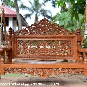 Artistic Wood Carving Swing Design with Antique Appeal No-7632
