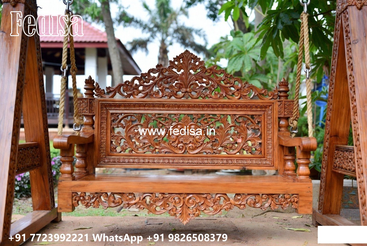 Artistic Wood Carving Swing Design with Antique Appeal No-7632