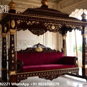 Luxury Wood Carving Swing Design for Spacious Family Rooms No-7633