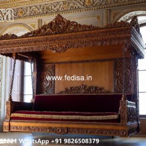 Wood Carving Swing Design with Stylish Decorative Features No-7635