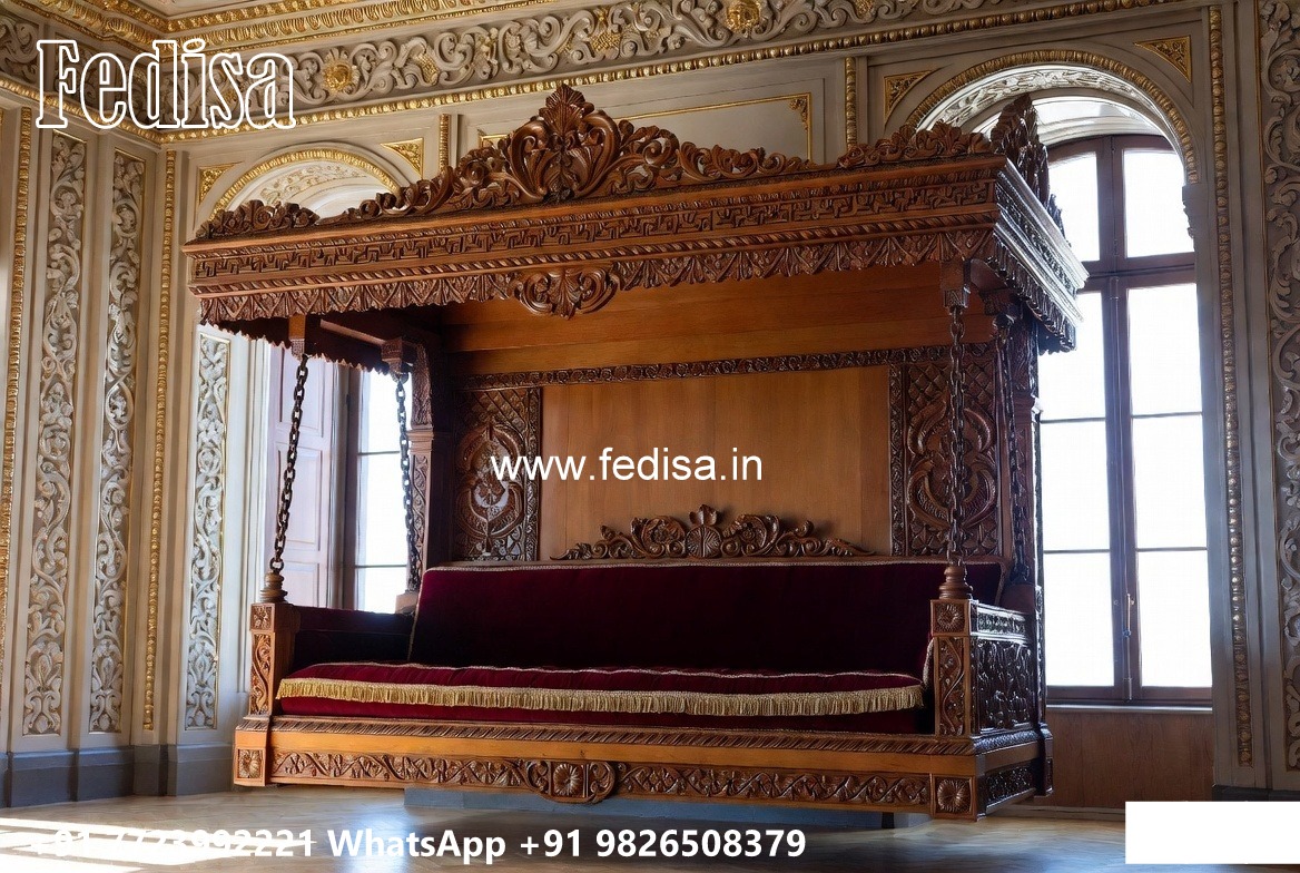 Wood Carving Swing Design with Stylish Decorative Features No-7635