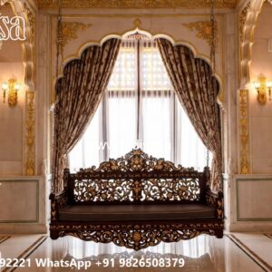 Elegant Wood Carving Swing Design for Heritage Villas No-7638