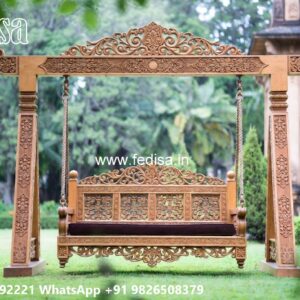 Wood Carving Swing Design with Beautiful Handcrafted Finish No-7644