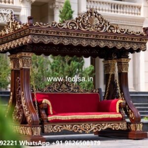 Traditional Wood Carving Swing Design with Elegant Details No-7645