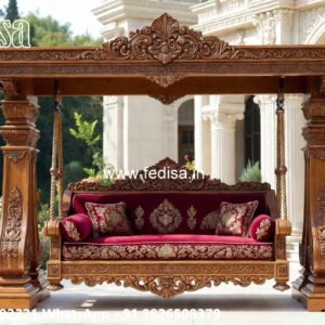 Royal Wood Carving Swing Design with Palace Inspired Carving No-7647
