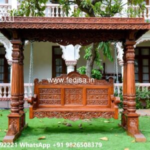 Elegant Wood Carving Swing Design with Vintage Wooden Appeal No-7649