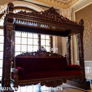 Handmade Wooden Swing Design with Royal Carving Style No-7654