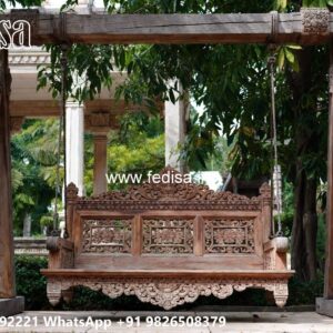 Wooden Swing Design with Handcrafted Royal Detailing No-7714