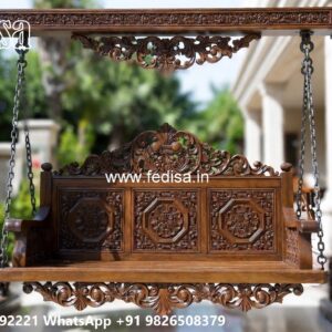 Wooden Swing Design with Decorative Cushion Arrangement No-7726