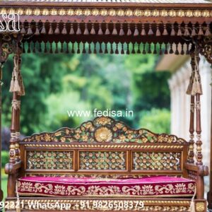 Wooden Swing Design with Elegant Carved Backrest No-7731