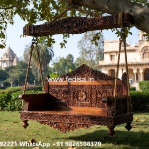 Stylish Wooden Swing Design for Relaxed Home Decor No-7734