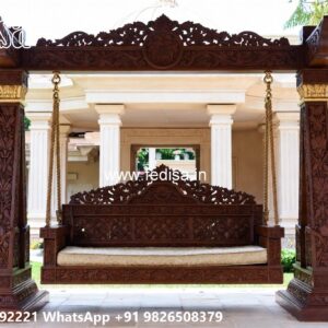 Handcrafted Wooden Swing Design with Royal Elegance No-7741