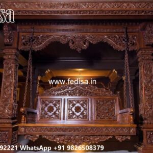 Elegant Royal Swing Design with Handcrafted Wooden Carving No-7952