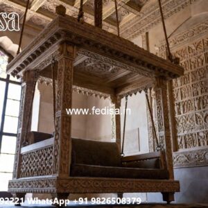 Luxury Wood Carving Swing Design for Indoor Home Decor No-8004
