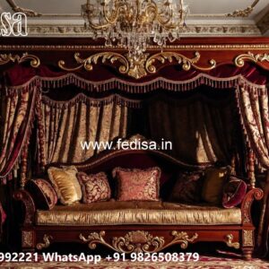 Artistic Wood Carving Swing Design with Floral Patterns No-8005