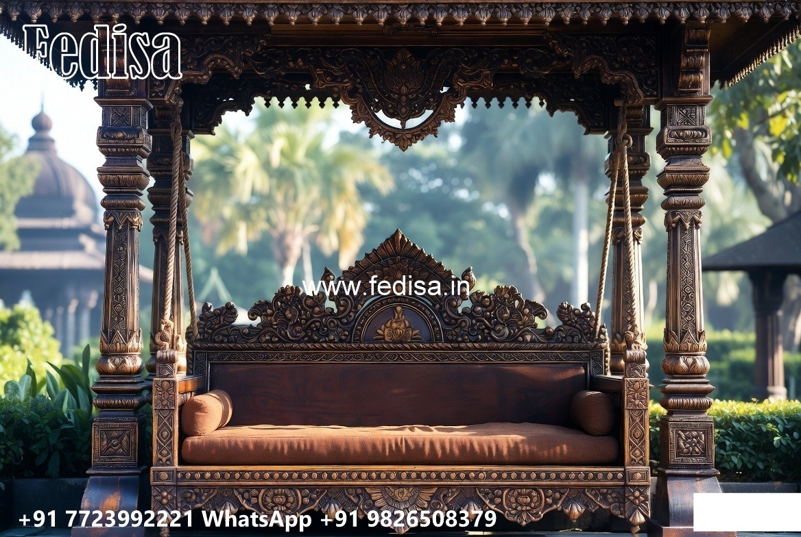 Vintage Wood Carving Swing Design with Traditional Beauty No-8012