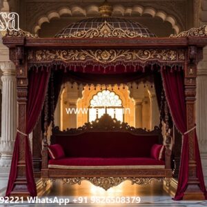 Luxury Wood Carving Swing Design with Brass Chain Style No-8015