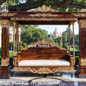Luxury Wooden Swing Design with Intricate Carving Work No-8023
