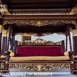 Indoor Wood Carving Swing Design with Premium Finish No-8027