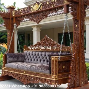 Handcrafted Wood Carving Swing Design for Grand Interiors No-8034