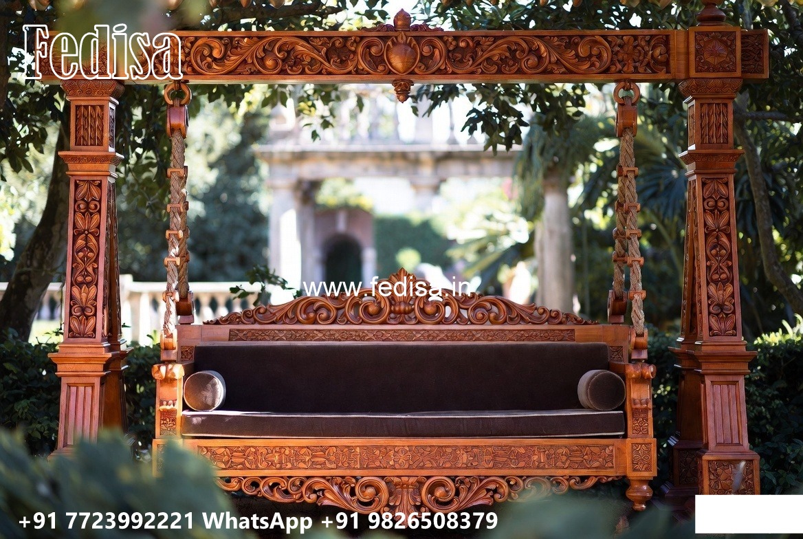 Luxury Wood Carving Swing Design with Decorative Chains No-8035
