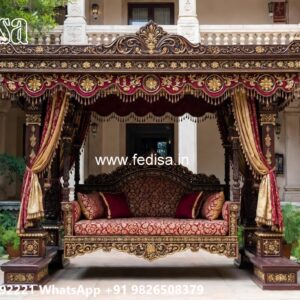 Wood Carving Swing Design with Artistic Floral Motifs No-8036