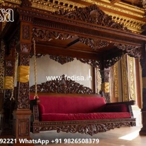 Traditional Wood Carving Swing Design for Heritage Decor No-8037