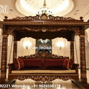 Wood Carving Swing Design with Antique Wooden Texture No-8040