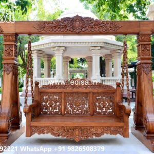 Artistic Wooden Swing Design with Detailed Carving Style No-8042