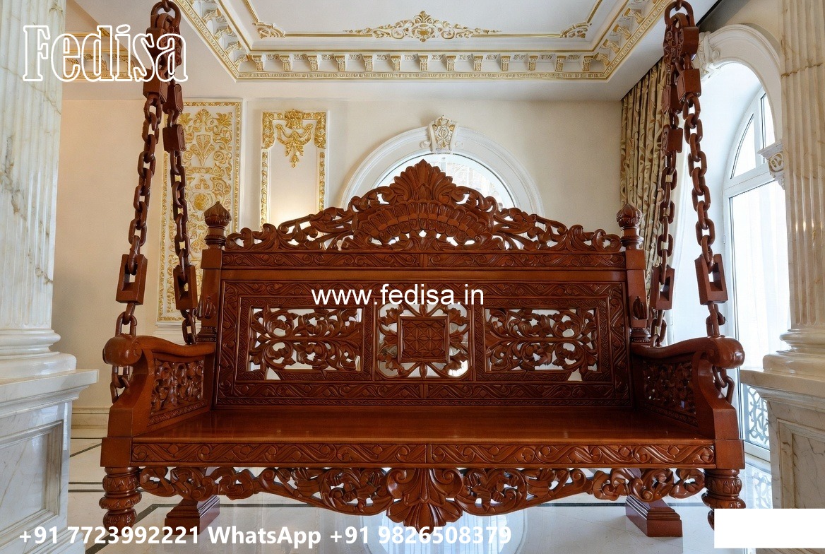Premium Wood Carving Swing Design for Spacious Halls No-8043