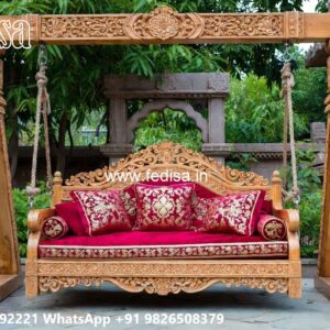 Stylish Wood Carving Swing Design with Traditional Charm No-8044
